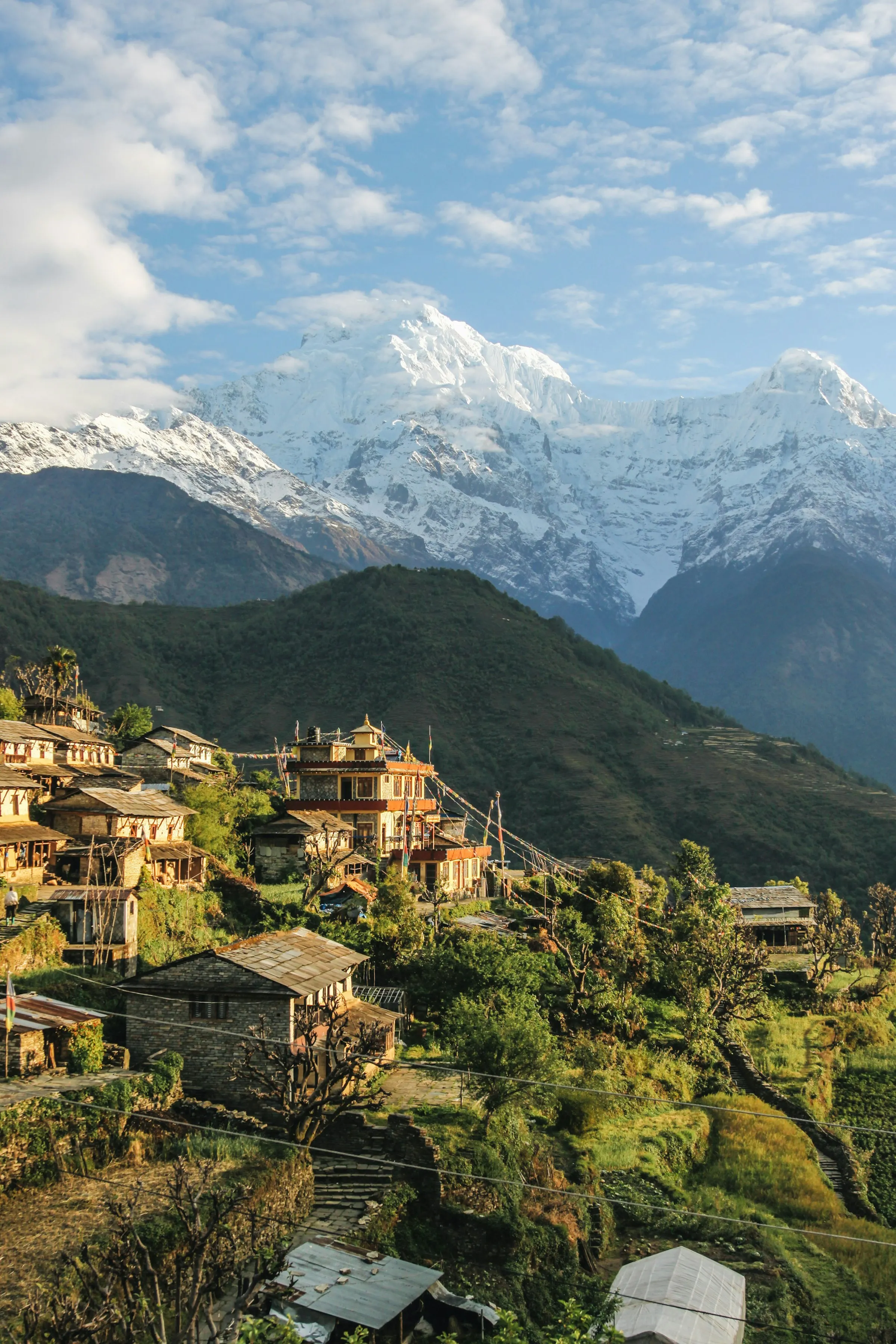 Stone houses of Narchyang village in the Annapurna region