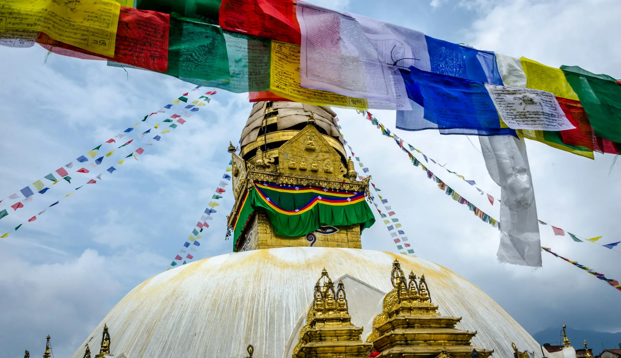 Swayambhunath stupa with prayer flags, Kathmandu